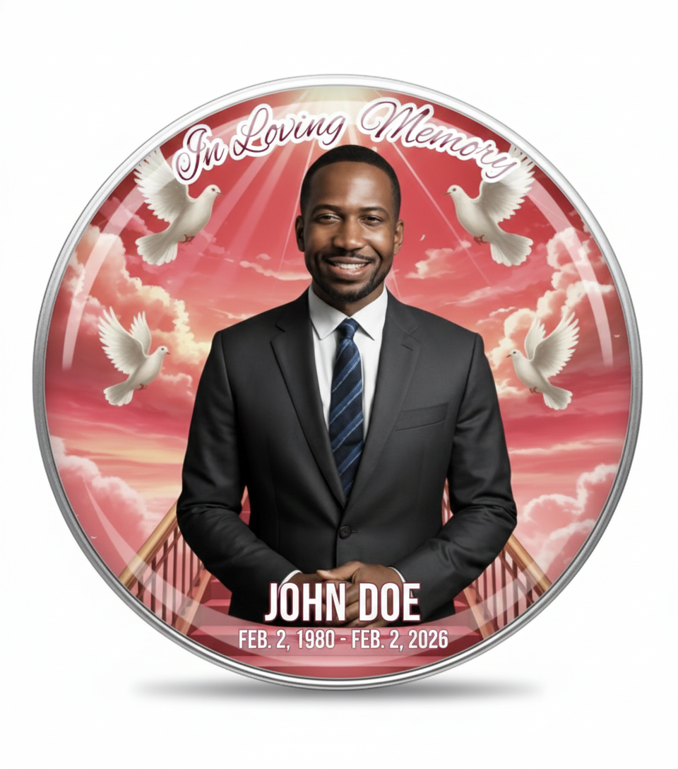 Custom In Loving Memory Button or Magnet - Personalized Memorial Photo