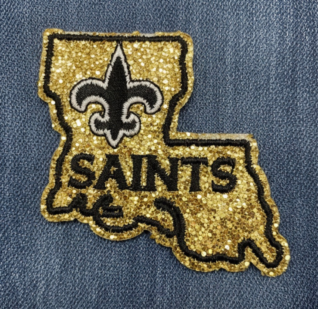 Saints Louisiana Sequin Patch