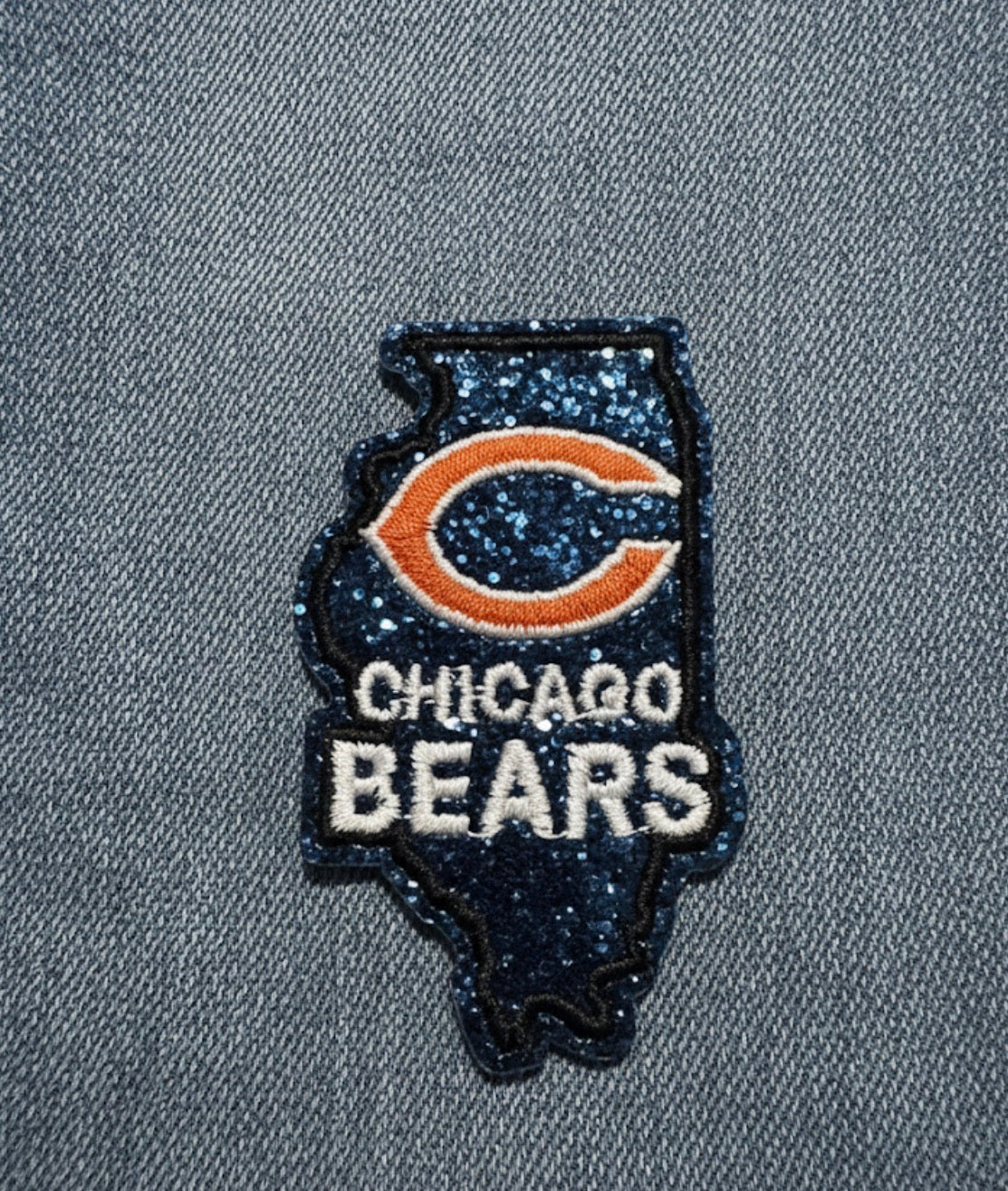 Chicago Bears Illinois State Glitter Patch