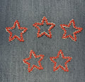 Five-Piece Red Rhinestone Star Patch Set