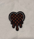 Dripping Heart Glitter Patch - Checkered Love Iron-On