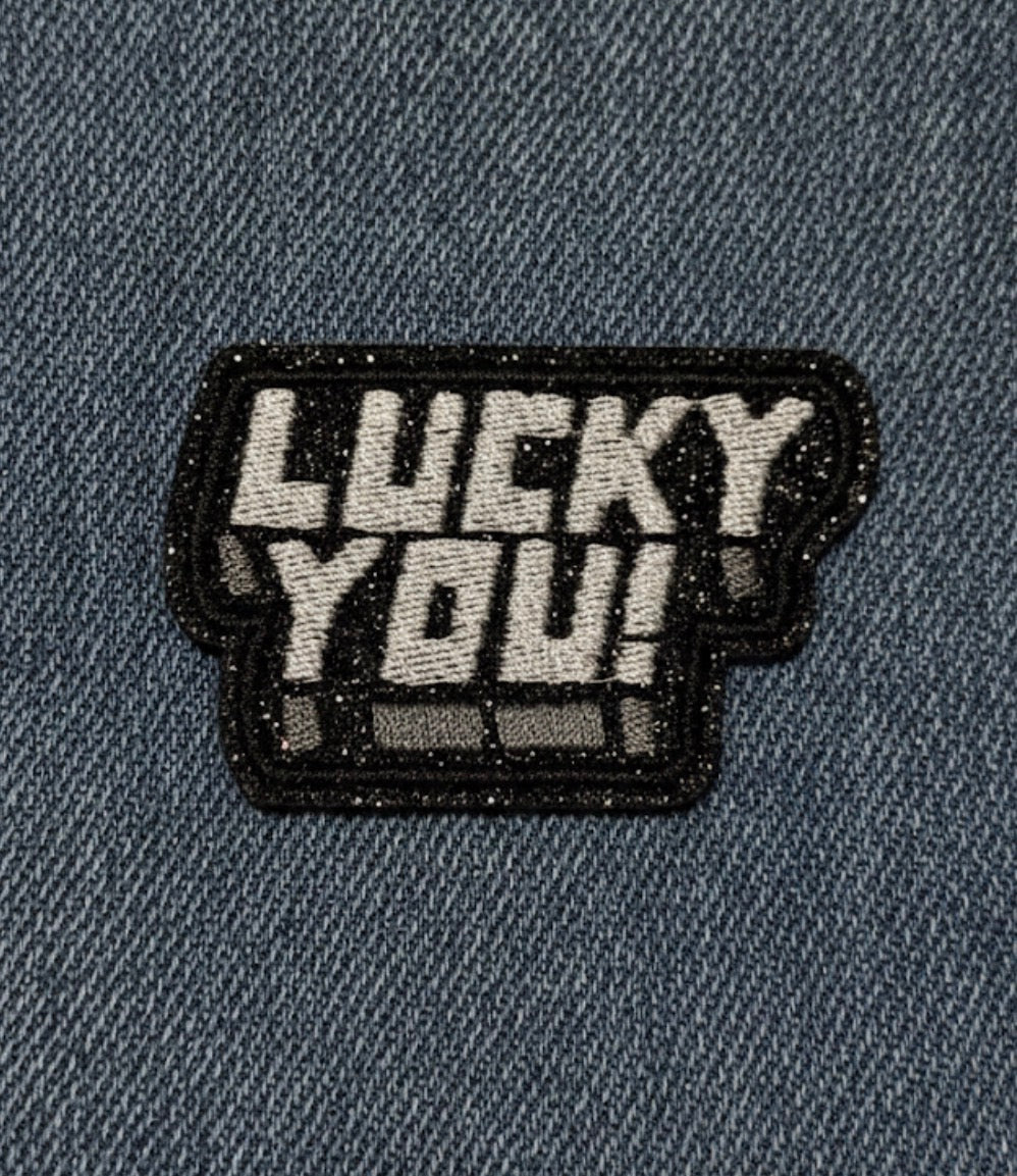 Lucky You! Glitter Embroidered Iron-On Patch