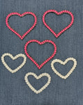 Six-Piece Heart Patch Set - Pink & White Sequin Hearts