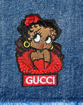Betty Boop Red Glam Embroidered Patch - Iconic Cartoon Character Iron-On