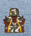 Designer Bag Embroidered Patch - Camo Print Fashion Patch