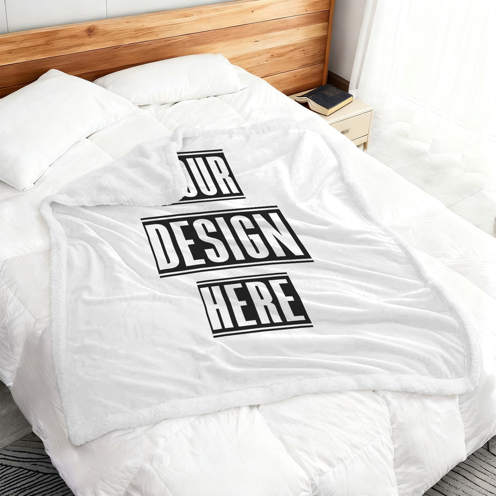 Custom Design Cozy Blanket - Personalized Sherpa Fleece Throw