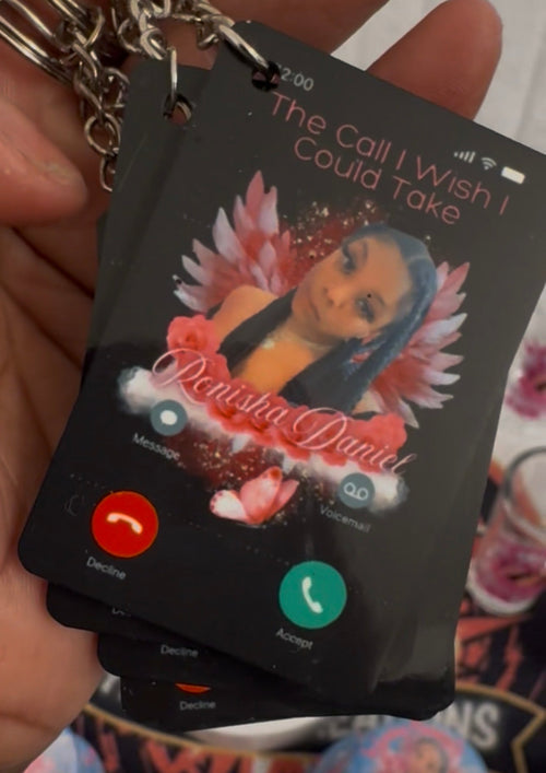"The Call I Wish I Could Take" – Custom Memorial Photo Keychain