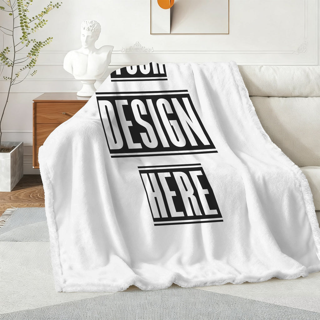 Custom Design Cozy Blanket - Personalized Sherpa Fleece Throw