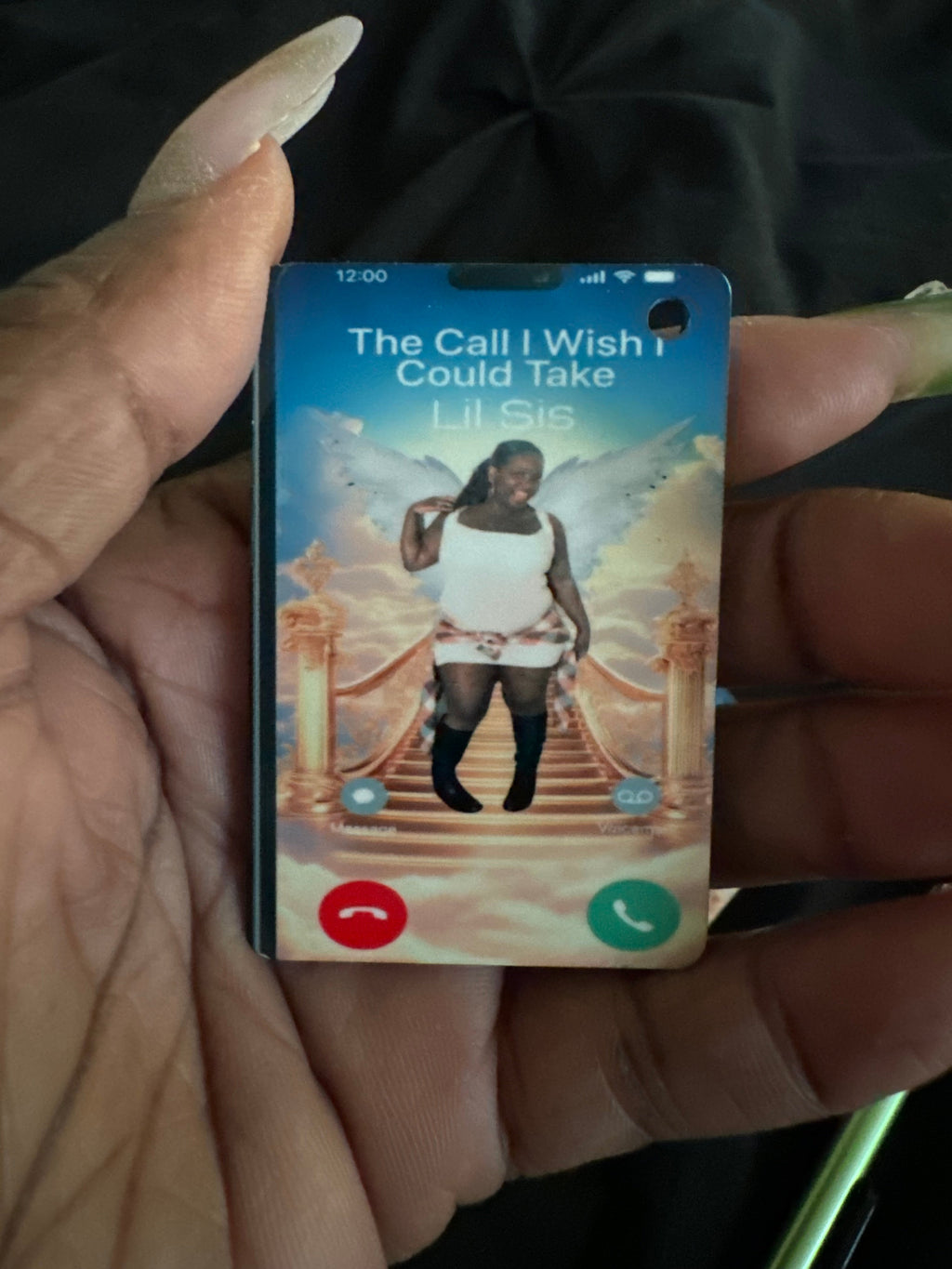 "The Call I Wish I Could Take" – Custom Memorial Photo Keychain