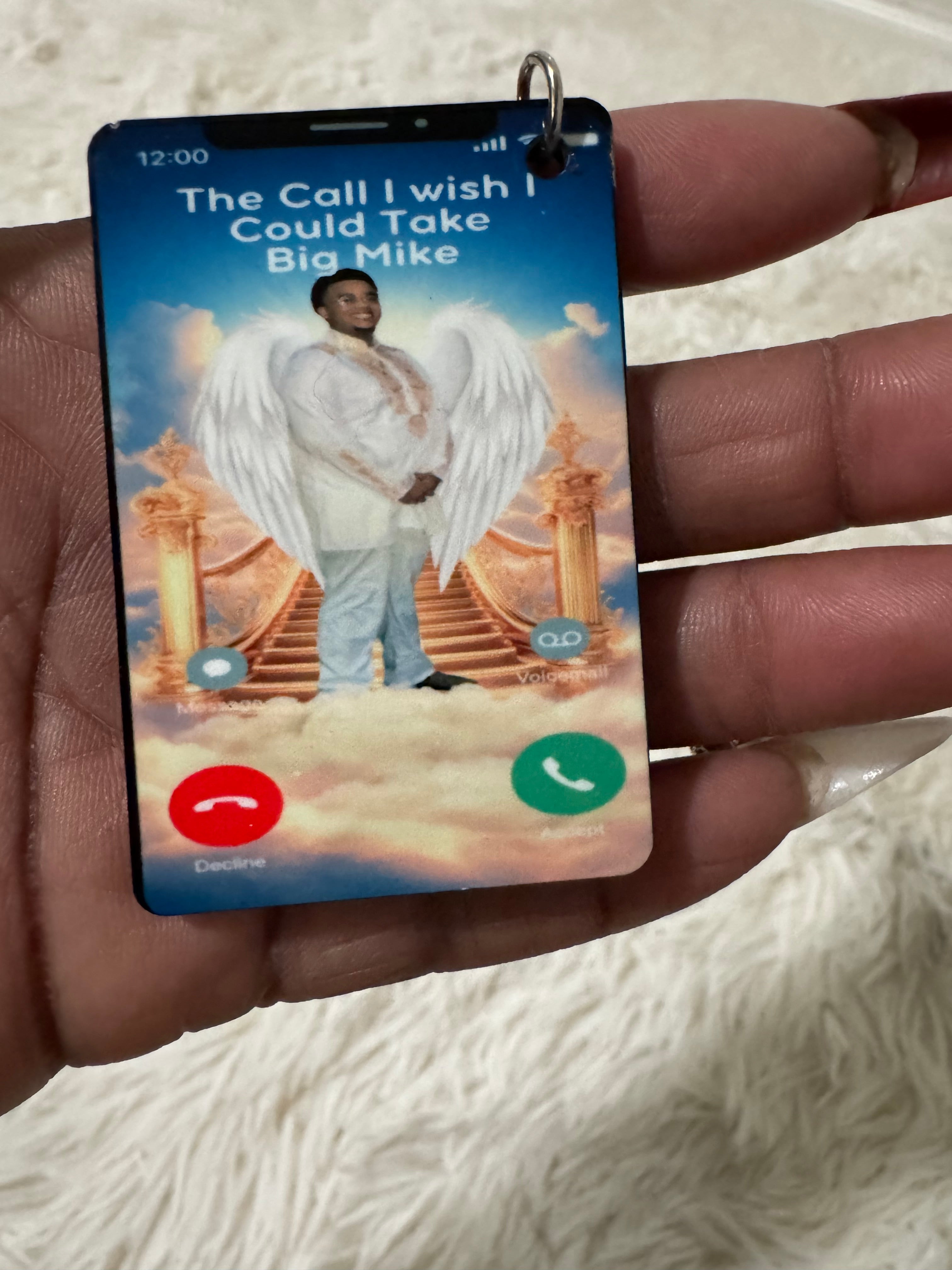 "The Call I Wish I Could Take" – Custom Memorial Photo Keychain