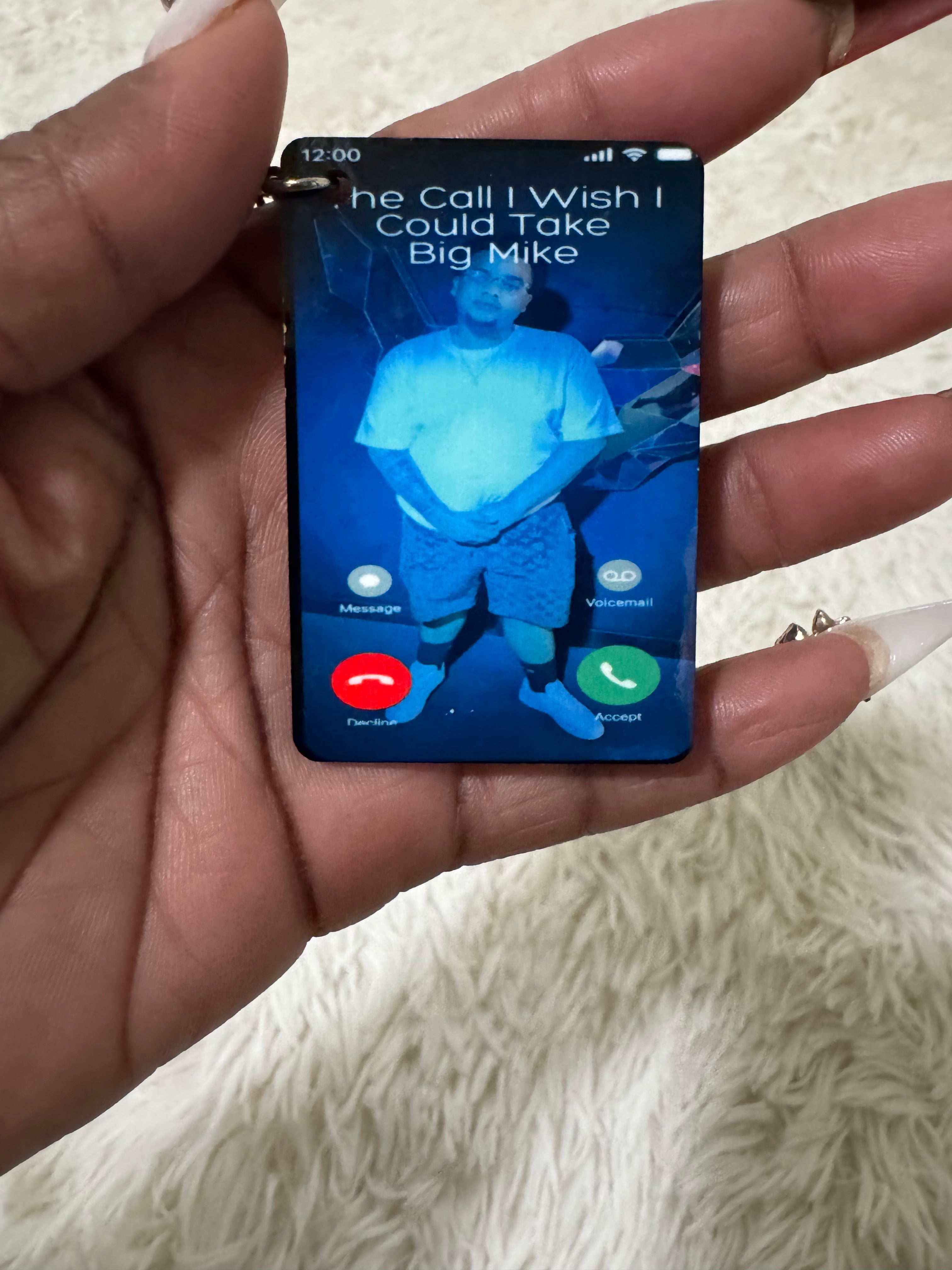 "The Call I Wish I Could Take" – Custom Memorial Photo Keychain